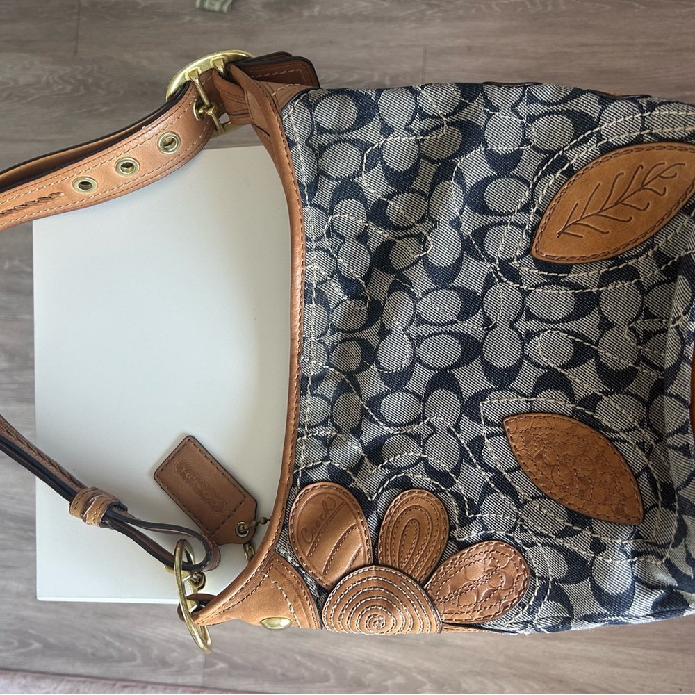 Coach Blue and Tan Women's Bag